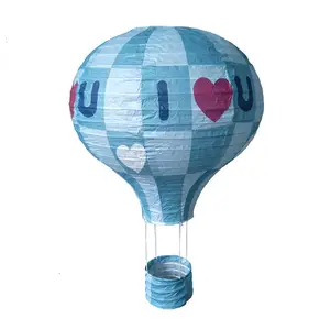 HUAYICAI-globo de aire caliente con forma de corazón, personalizado, decoración para Baby Shower, linterna de papel colgante