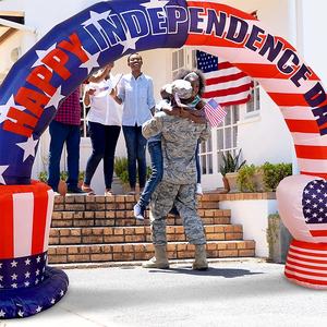 Arc gonflable du jour de l'indépendance patriotique de 2.4m de haut Aigle à tête blanche volant et arche du drapeau américain LED Blow Up - Product Image 6