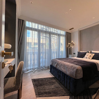 Ensemble de chambre à coucher moderne personnalisé Orangefurn, lit queen-size, matelas, table de chevet, chaise de bureau, meubles en métal pour appartements, hôtels, villas