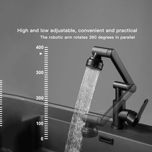 Gun grey Household Universal Sink basin <span class=keywords><strong>1080</strong></span> <span class=keywords><strong>gradi</strong></span> <span class=keywords><strong>rotante</strong></span> acqua calda e fredda <span class=keywords><strong>rubinetto</strong></span> per lavabo da cucina <span class=keywords><strong>rubinetto</strong></span> per lavabo da bagno - Product Image 4