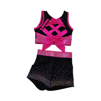 Uniformes de pom-pom girl en polyester sublimé pour femmes tenues complètes avec découpe lettre impression déguisement ensembles d'uniformes musicaux