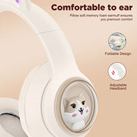 Casque sans fil stéréo Hi-Fi, casque de jeu, écouteurs Bluetooth, casque avec oreilles de chat mignonnes