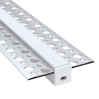 Profilé LED en aluminium pour éclairage de plafond, barre lumineuse, bandes noires, canal encastré, cloison sèche, plâtre, gypse
