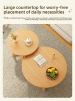 Table à thé, salon, petit mobilier domestique, balcon, table à thé, nouvelle table circulaire haut de gamme pour maison de location, table à pieds en bois massif