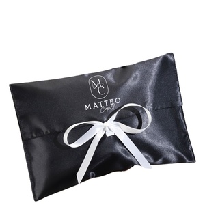 Pochette cadeau de luxe en satin doux pour foulard, sac à main, perruque, avec logo personnalisé, sac d'emballage en satin avec nœud - Product Image 1