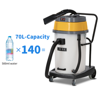 Aspirateur Balai Eau et Poussière Double Moteur Haute Puissance 70L pour Usine et Lavage Automobile Commercial avec Nettoyage Manuel