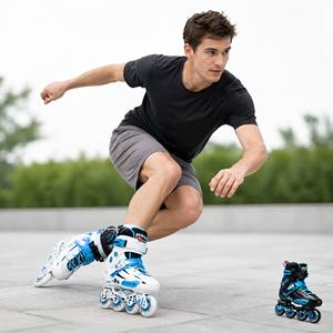 <span class=keywords><strong>Patins</strong></span> <span class=keywords><strong>à</strong></span> <span class=keywords><strong>roulettes</strong></span> en ligne unisexes pour adultes, niveau débutant, professionnel, freestyle, slalom, <span class=keywords><strong>patins</strong></span> <span class=keywords><strong>à</strong></span> glace avec tige en microfibre et semelle extérieure en caoutchouc - Product Image 2