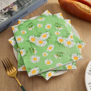 Vaisselle de fête sur le thème des marguerites, serviettes en papier jetables, serviettes en papier jetables spéciales fêtes, vente en gros commerciale. - Product Image 4