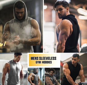 Débardeurs à capuche pour hommes, pour la musculation, coupe musclée, sans manches, pour la gym - Product Image 6