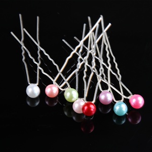1 paire de baguettes colorées en forme de U avec <span class=keywords><strong>strass</strong></span> et perles, accessoires pour <span class=keywords><strong>cheveux</strong></span>, pour demoiselle d'honneur, épingles de coiffure en forme de U, pour mariage - Product Image 5