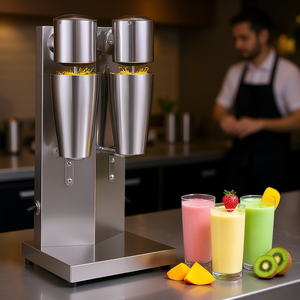 Silver Double Head <b>Milkshake</b> <b>Maker</b> 180W 800Ml Commercial Blender Stainless Steel 2 Speed Adjustable Freestand - Product Image 2