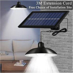 Lámpara Colgante Solar LED de Doble Cabezal, Impermeable IP65, para Uso en Interiores y Exteriores, Iluminación para Jardín/Patio/Cobertizo con Cable - Product Image 4
