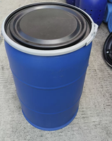 Fût carré en plastique extra épais de 200 L à double anneau, couvercle ouvrable, 9,5 kg, pour lubrifiant, liquides usagés, diesel, produits chimiques, incassable