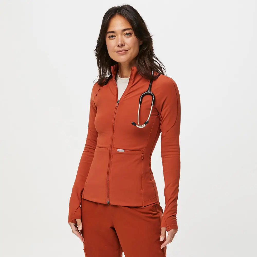 Bestex 사용자 정의 슬림 핏 의료 스크럽 재킷 패션 유니폼 메디코 스크럽 유니폼 세트 간호사