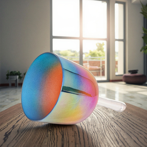 Ciotola di cristallo con manico di alba 432Hz ciotola di cristallo di colore blu al quarzo strumento di guarigione del suono di terapia del suono prodotti spirituali - Product Image 6