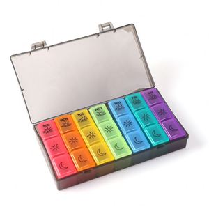 กล่องใส่ยาพลาสติกสีรุ้ง 7 วัน 21 ช่อง กล่องยาแบบรายสัปดาห์ - Product Image 2