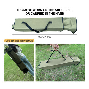 Grand fauteuil pliable en acier carbone avec pare-soleil, mobilier d'extérieur portable pour camping, parc et plage - Product Image 4