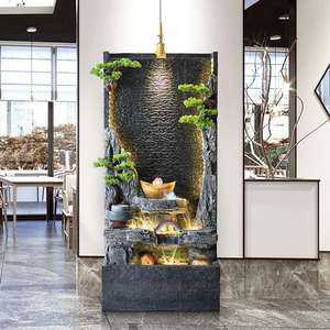 น้ำตกจำลองหินธรรมชาติสำหรับตกแต่งภายใน - ของตกแต่งขนาดใหญ่พร้อมเสียงน้ำที่ดูเป็นธรรมชาติ - Product Image 5