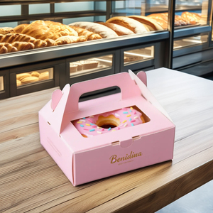 Customized <strong>Cake</strong> <strong>Box</strong> <strong>Cake</strong> Packaging Container Food <strong>Paper</strong> <strong>Box</strong> Slice <strong>Cake</strong> <strong>Box</strong> with Handle and PVC Window - Product Image 2