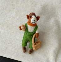 Nouveau porte-clés mignon en feutre en forme de cheval, breloque de sac, porte-clés de cheval pour différentes professions, pour l'Année du Cheval, cadeau pour elle