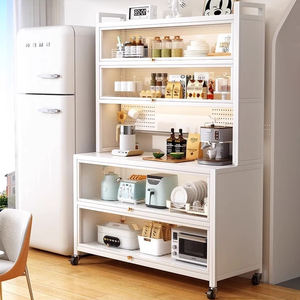 <span class=keywords><strong>Armoire</strong></span> de rangement pour vaisselle de grande taille, durable, 100 cm de long, 6 niveaux, en métal robuste, supporte facilement 200 kg pour une utilisation en cuisine - Product Image 1