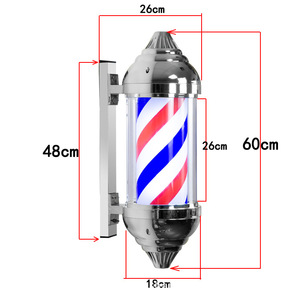 Poste <span class=keywords><strong>de</strong></span> Barbería con Luz LED, Letrero <span class=keywords><strong>de</strong></span> Peluquería <span class=keywords><strong>de</strong></span> Plástico Resistente, Impermeable para Exteriores, Lámpara Giratoria Moderna e Iluminadora - Product Image 6