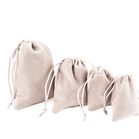 Pochette d'emballage pour bijoux en velours recyclable, colorée et personnalisée, pour petites tailles