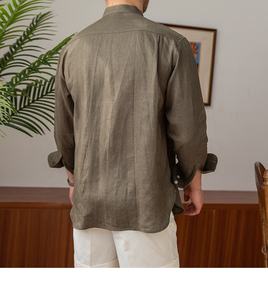 Camicia da <span class=keywords><strong>uomo</strong></span> Casual da <span class=keywords><strong>uomo</strong></span> <span class=keywords><strong>in</strong></span> cotone a manica lunga camicetta di <span class=keywords><strong>lino</strong></span> <span class=keywords><strong>abbigliamento</strong></span> oversize da <span class=keywords><strong>uomo</strong></span> pura camicia di <span class=keywords><strong>lino</strong></span> 100% per gli uomini - Product Image 6