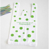 Sac T-shirt en LDPE haute résistance avec poignées gilet, capacité de charge lourde, recyclable, thermoscellable, pour supermarché et marché.