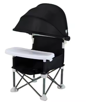 Chaise de plage légère en aluminium pour bébé, chaise pliante portable pour enfants avec pare-soleil et plateau repas – Prix promotionnel