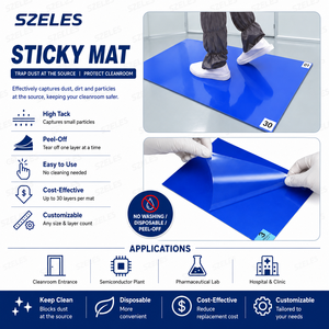 <span class=keywords><strong>Tapis</strong></span> collant <span class=keywords><strong>anti</strong></span>-poussière à 30 couches pour salle blanche, <span class=keywords><strong>tapis</strong></span> de sol collant pour chaussures, modèle 18x36 pouces - Product Image 1