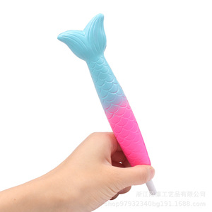 Bolígrafo Antiestrés con Forma de Cola de Sirena, Novedad de Plástico para Oficina y Escuela - Product Image 3
