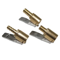 1 buah mobil truk kuningan pompa udara Chuck ban katup 8mm pompa katup klip klip penjepit konektor adaptor ban Inflator nosel