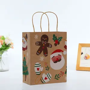 2023 новый продукт, нежный Рождественский Бумажный Пакет из крафт-бумаги, индивидуальный логотип, экологически чистый бумажный пакет для подарка
