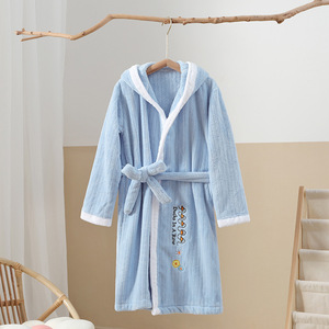 <span class=keywords><strong>Accappatoio</strong></span> per Bambini in Pile Corallo con Logo Ricamato, Multicolore, Caldo e Spesso, con Cappuccio - Product Image 1
