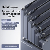 Câble d'alimentation USB Type C vers DC personnalisé 20V 28V PD 140W avec protection OTP pour ordinateurs portables