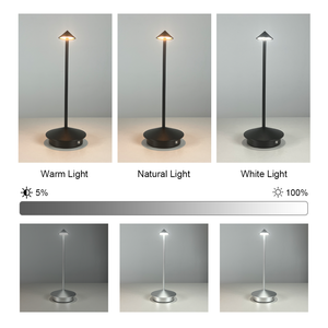 Lampe <span class=keywords><strong>de</strong></span> bureau LED nordique à 3 niveaux en aluminium sans fil avec fonction veilleuse Ins. - Product Image 3