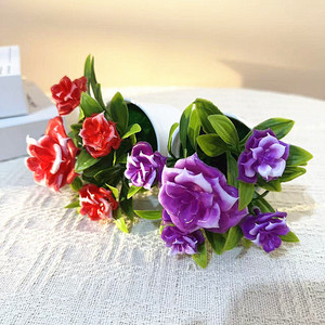 Plantes artificielles en pot, mini fleurs en plastique pour la décoration de la maison, 14 cm, écologiques - Product Image 4