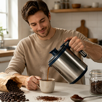 Moulin à café électrique, lame en acier inoxydable, 200W, multifonctionnel pour épices, noix et céréales, certifié CE