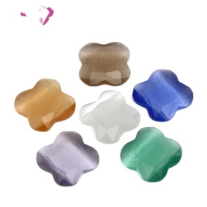 Mặt Cắt Tổng Hợp Năng Lượng Cats Eye <span class=keywords><strong>Clover</strong></span> Đá Hạt - Product Image 1