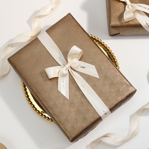 Wholesale Self-adhesive Back Grosgrain Ribbon Rolls <strong>Printed</strong> Your Logo Decorative <strong>Pre</strong> Tied Elastic Packing Bow Ribbons - Product Image 6