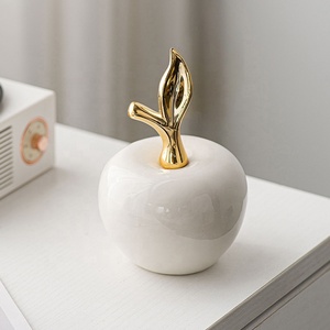 Ornements de table créatifs en céramique nordique <span class=keywords><strong>pomme</strong></span> de Noël noir blanc Art minimaliste moderne décor à la maison de luxe - Product Image 3