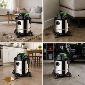 Nouvel aspirateur à tapis portable silencieux de 1000 W, 12 L/15 L/20 L, avec technologie cyclonique, fonction humide/sèche, pour usage domestique - Product Image 3