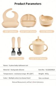 Juego de Alimentación para Bebés de Silicona de Grado Alimenticio, Ecológico y Libre de BPA, con Plato y Tazón con Succión, Cuchara y Tenedor, Esencial para el Destete de Niños Pequeños - Product Image 4