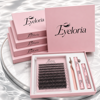 Kit de cils en grappe personnalisable avec logo, cils DIY sans marque, étiquette privée, grappes de cils DIY