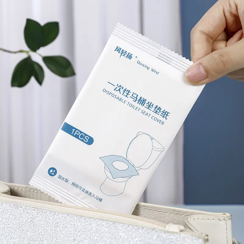 Yeni tasarım 2 kat bireysel paket seyahat için tek kullanımlık yıkanabilir tuvalet klozet kapağı kağıt taşınabilir katlanır yastık