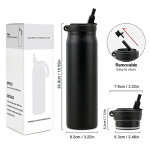 OEM ODM 32oz Dustproof Straw Outdoor <b>Camping</b> Flask 1000ml Stainless Steel Insulated Hidden Handle Gym Sports Water Bottle - Product Image 4