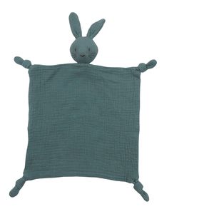 Certificación CPC, venta al por mayor, libre de BPA, tela de algodón para bebé, mordedor de anillo de silicona de conejo con relleno de algodón PP para aliviar el estrés - Product Image 2