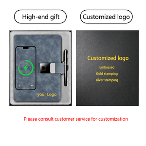 Custom Logo Business Notebook Smart Fingerprint <strong>Lock</strong> Wireless 8000mAh Power Bank <strong>Diary</strong> Notebook with 16gb USB Flash Drive Stick - Product Image 2