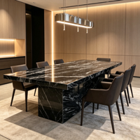 Granit noir naturel de qualité supérieure, idéal pour les murs intérieurs des halls d'hôtel, les îlots de cuisine et les tables à manger